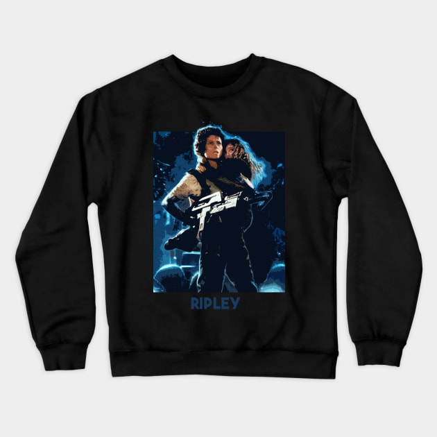 ripley sci fi - ripley ripley ripley Crewneck Sweatshirt by Shelter Art Space